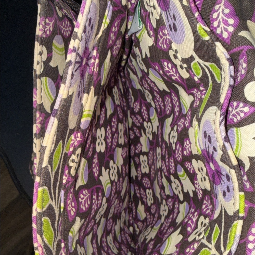 Vera Bradley Flap Crossbody Bag- vintage retired Plum Petals floral pattern - Picture 7 of 12